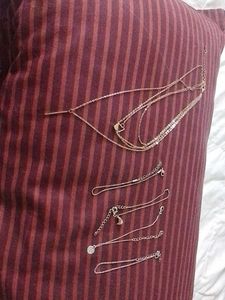 Artificial Rose Gold Necklace &amp; Bracelet Set
