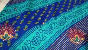 Elegant Blue &amp; Green Saree