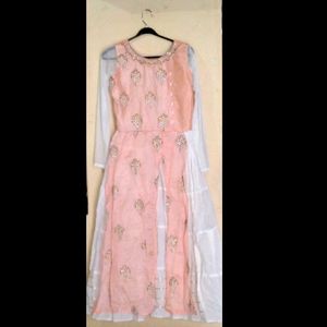Elegant Pink Embroidered Gown