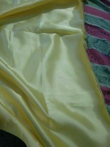 Pale Yellow Satin Fabric 4mitr