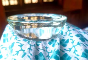 Clear Glass Thick Tealight Candle Holders.(3pc)