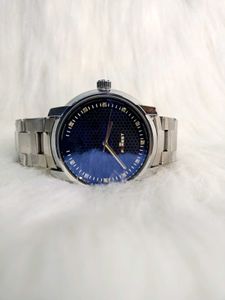 Men's Quartz Watch with Blue Dial