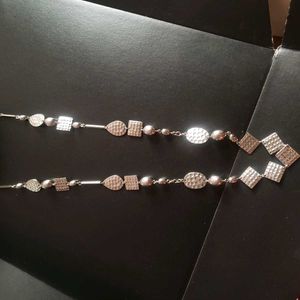 Silver Tone Geometric Necklace