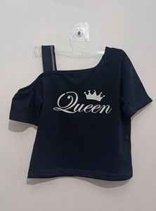 One Off Shoulder Black Top