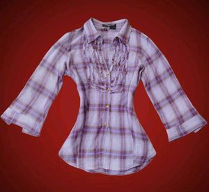 Y2K Vintage Plaid Fitted Button Down Shirt