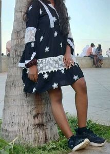 Cute Black &amp; White Babydoll Dress