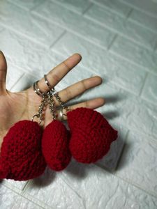 Red Crochet Keychains 1 ps