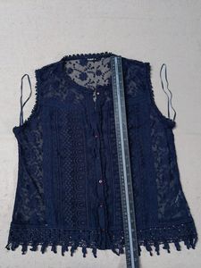 Dark Blue Net Top