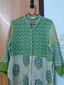 Green Printed Kurta