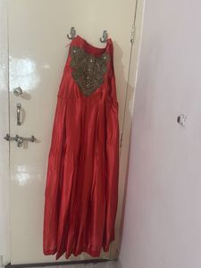 Elegant Red Embellished Gown