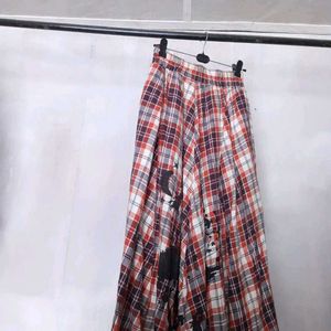 Vintage Plaid Midi Skirt
