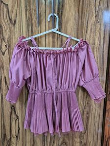 Cute Pink Off-Shoulder Top