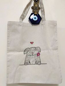 Hand Painted Dog Tote