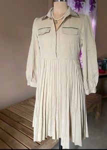 Pleated Shirt Dress