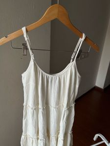NEW LOOK White Strappy Tiered Mini Dress