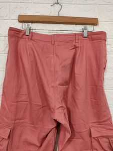 Women Peach Casual Cargo Style Summer Joggers