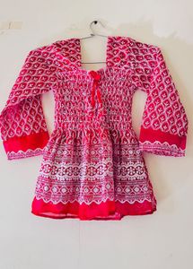 Cute Red & White Girls Top