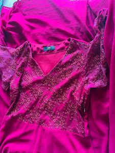 Elegant Red Embroidered Top