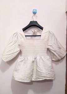 Cute White Peplum Top