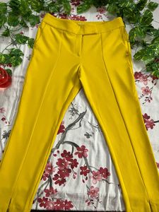Women’s Yellow High-Waisted Trousers