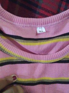 Striped Pink Crop Top