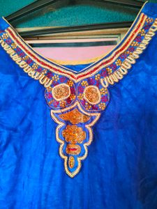 Elegant Blue Embroidered Anarkali Kurta