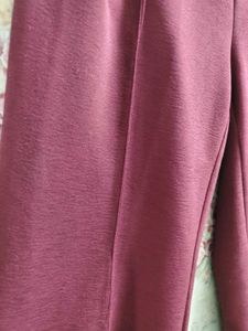 Burgundy Wide Leg Pants
