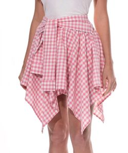 Pink Korean Cheque Style Gingham Skirt In 2 Colour