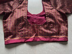 Regal Maroon Saree with Green&amp;maroon Border