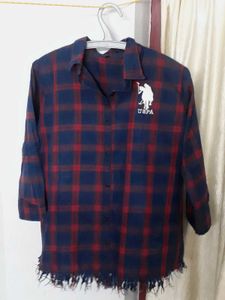 Navy Nd Red Checked Shirt Unisex