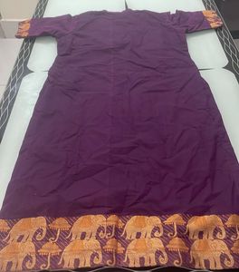 Purple Straight Neck Collar Kurti