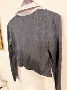 Grey Knit Crop Top