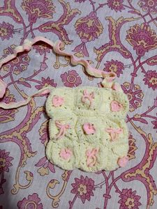 Cute Cream Crochet Sling Bag ❤️😍🩷