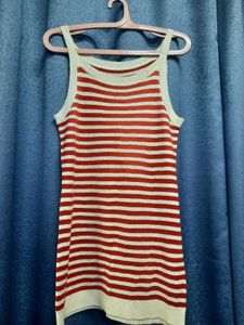 Cute Bodycon Dress With White-red Stapes 🎀
