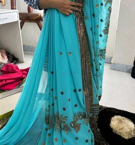Sequins Work Saree Party Wear