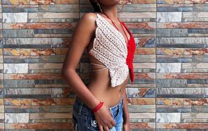 Red Crochet Halter Top