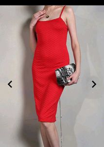 Red Bodycon Midi Dress