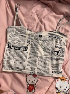 Newsprint Crop Top