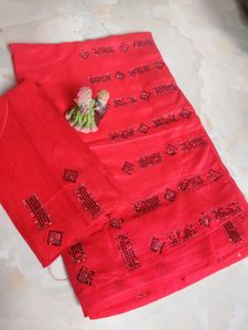 Gajri Pink Stonework Saree ❤️