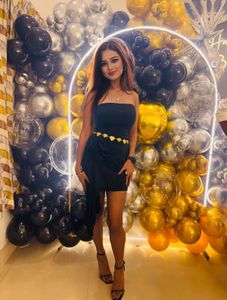 Chic Black Mini Dress with flower