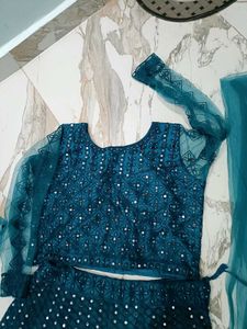 Teal Embellished Kurta Set