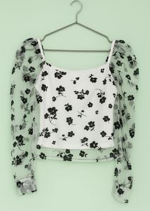 Floral Organza Sleeve Top