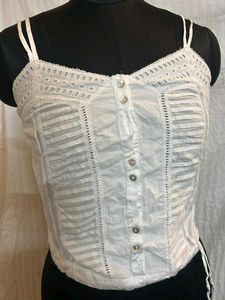 White Eyelet Tank Top