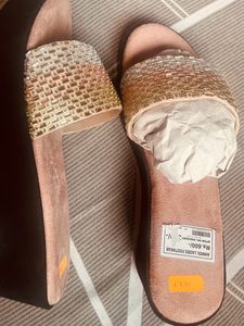 Nude Velvet Wedges