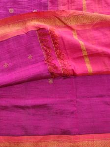 Magenta With Golden Pink Saree