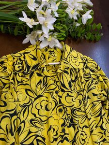 Yellow Floral Print Top