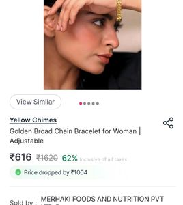 Golden Broad Chain Bracelet