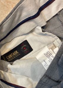 Cantabil Grey Checkered Formal Pants