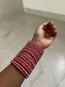 Pink &amp; Gold Bangles