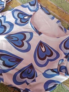 Heart Print Long Sleeve Top